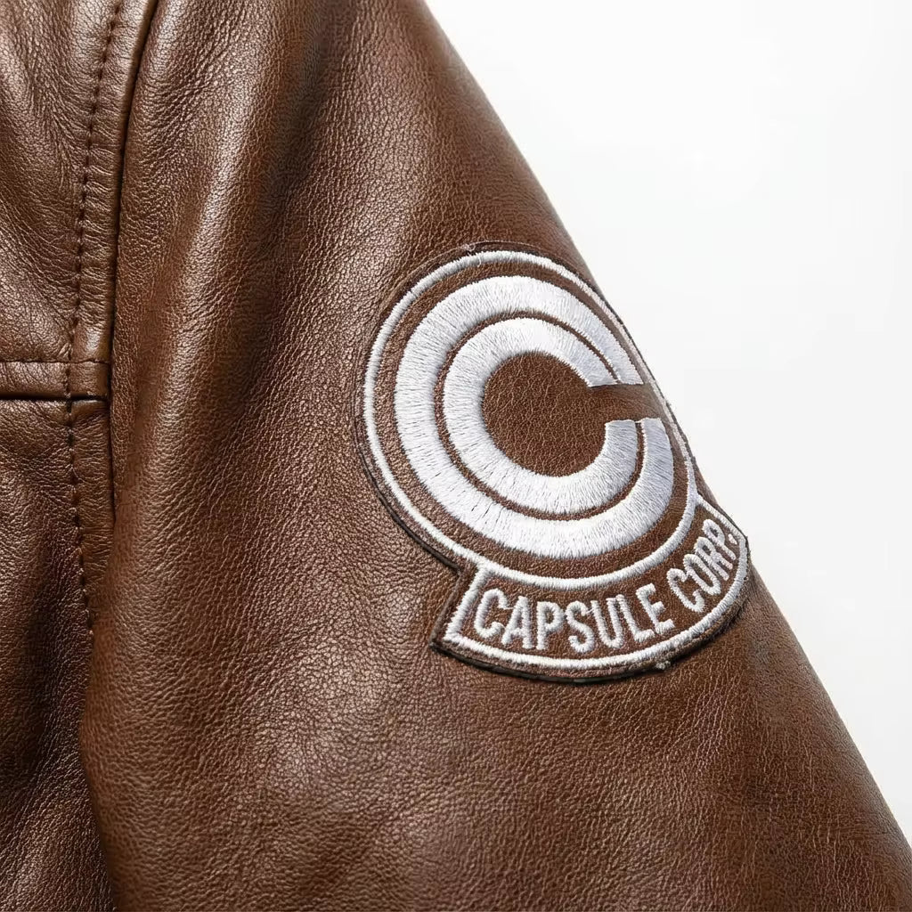Future Trunks Brown Leather Jacket