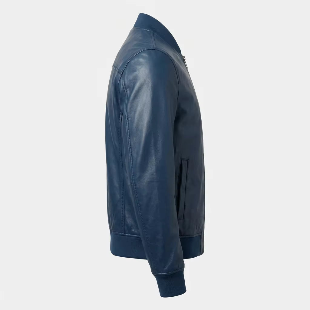 blue bomber jacket men