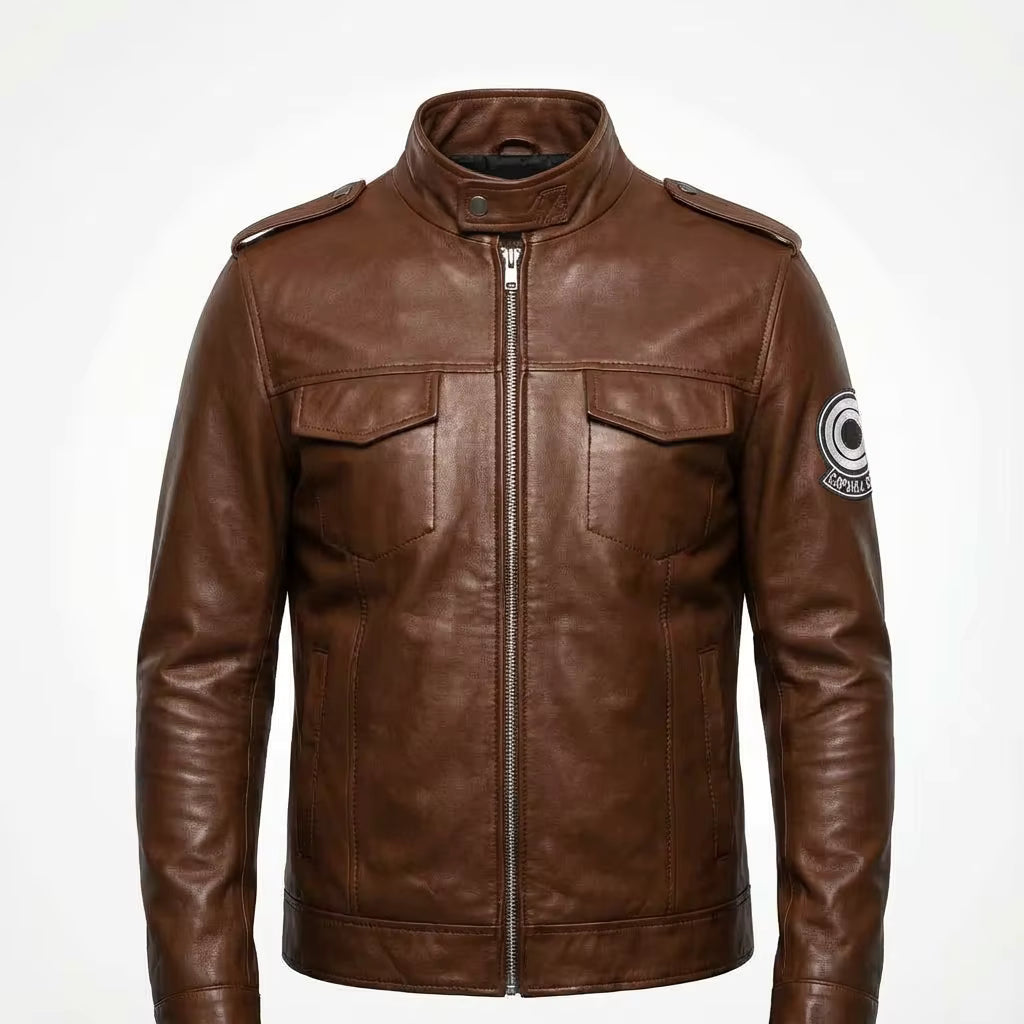 Future Trunks Brown Leather Jacket
