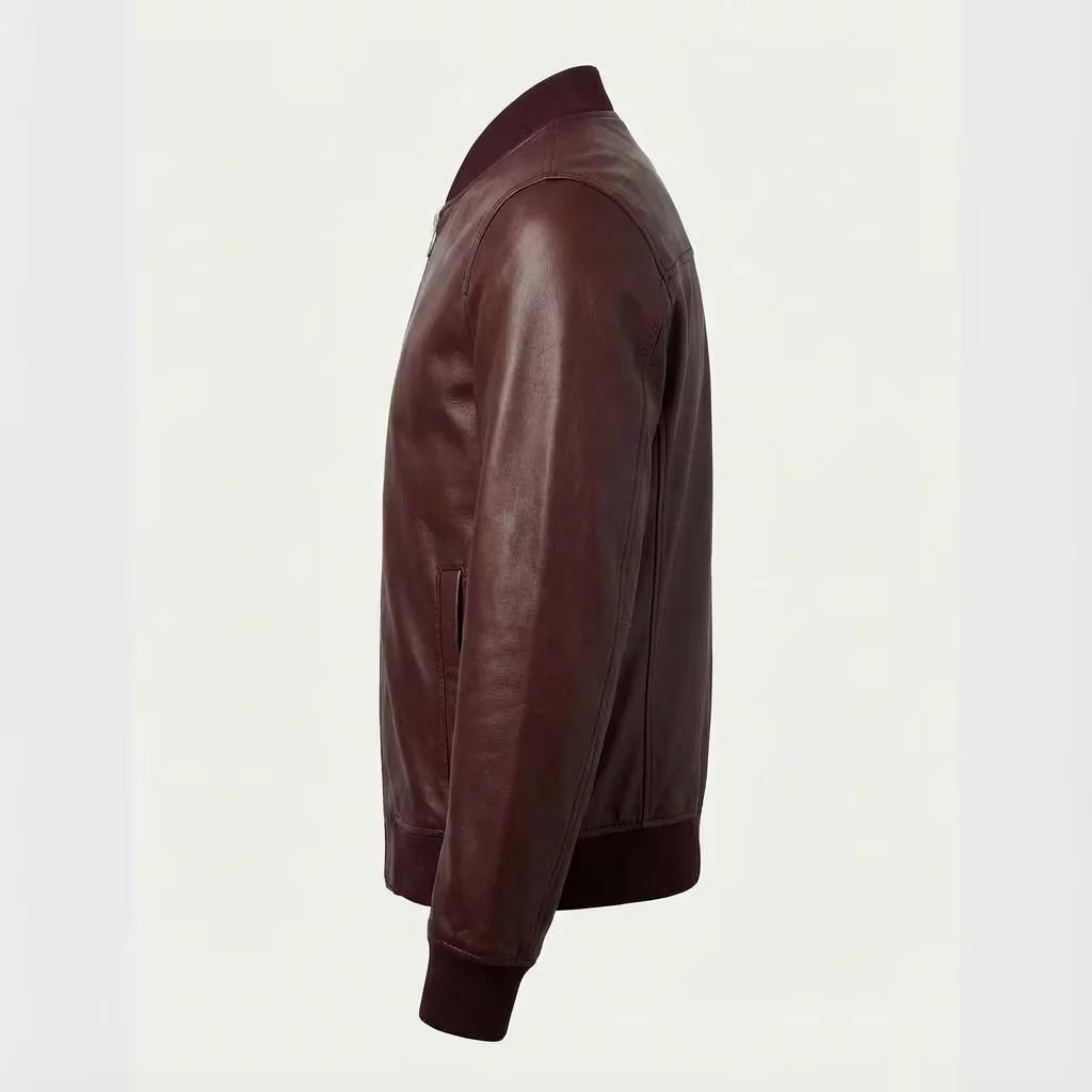 maroon bomber jacket