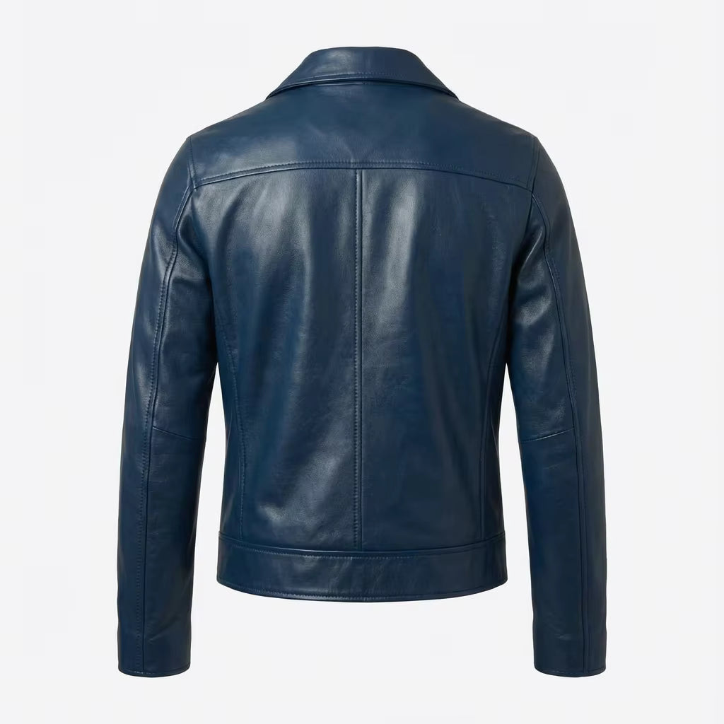 Edward Blue Biker Jacket