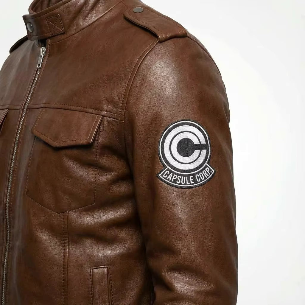 Future Trunks Brown Leather Jacket