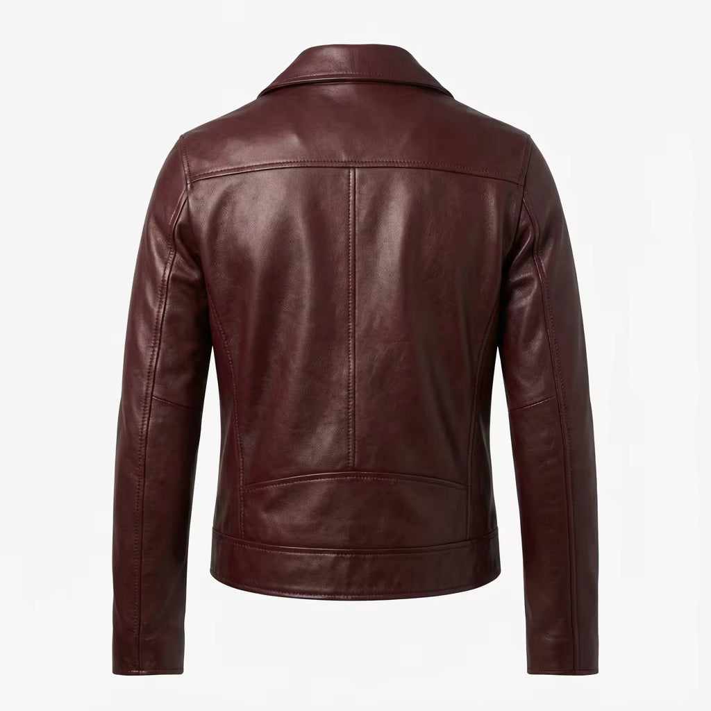 Philip Maroon Biker Jacket