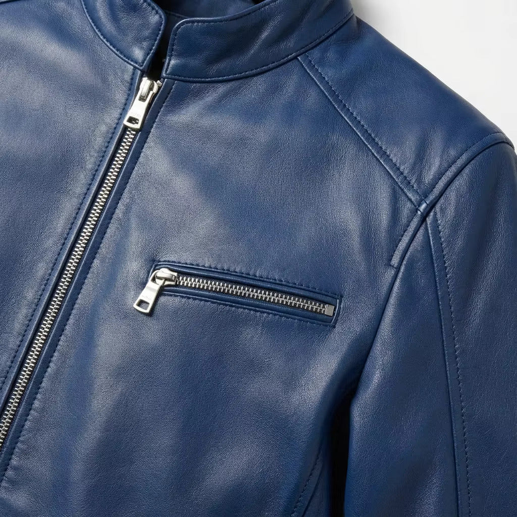 William Blue Leather Jacket